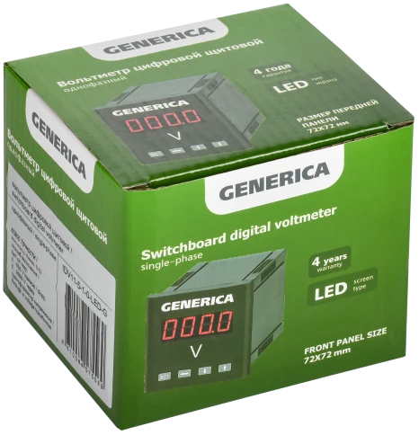 Вольтметр цифр. щит. 1-ф. 72х72 LED GENERICA фото 1