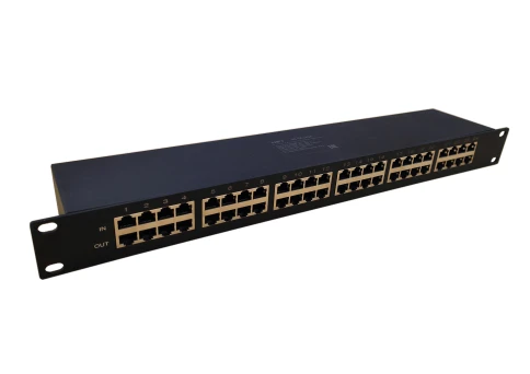 Устройство грозозащиты Gigabit Ethernet PoE на 24 канала/ Устройство грозозащиты Gigabit Ethernet PoE на 24 канала. Тип разъемов: RJ45(8P8C). Поддержка PoE IEEE 802.3af/at/bt до 90W. Скорость передачи данных: 10/100/1000 Мбит/c. Защищаемые пины: 1,2,3,6 4 фото 3