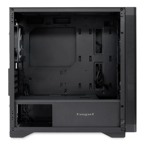 Корпус без блока питания/ Case HSPD M320, Mesh Mini-tower, Black, slide TG, 0.45 SPCC, 2x140mm ARGB (M11-140)+1x120mm ARGB (M11-120) mATX, mITX 160/340/184mm 2x2.5", 2x3.5", 4xPCI 2xUSB-A 3.0, 1xUSB-A 1.0 390x200x385mm фото 6