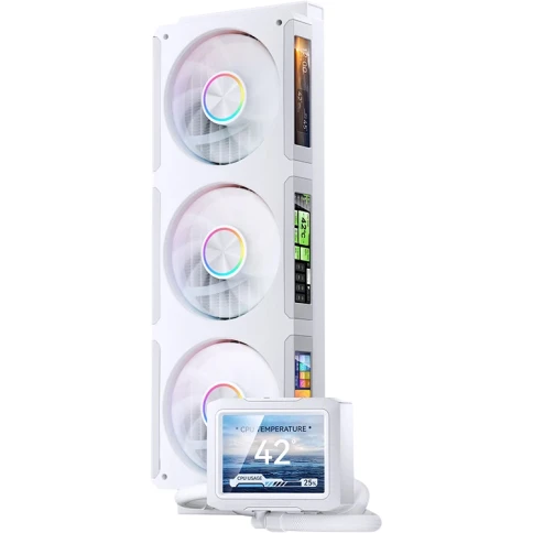 Система жидкостного охлаждения/ Water Cooling System JONSBO TF3-360SCW White (320W, 360mm, LED, White, ARGB/ Fans: 3x120mm, 62.4CFM, 37.3dBA, 2400RPM/ Pump height 63mm, 30dBA, 2500RPM, Rad thickness 27mm/ S: 1851, 1700, 1200, 115X, 2011, 1366, AM5, AM4) фото 8