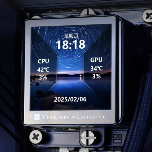 Система жидкостного охлаждения/ Water Cooling System Thermalright Frozen Vision 360 V2 (360mm, LED, Black, ARGB/ Fans: 3x120mm, 69CFM, 27dBA, 2150RPM/ Pump height 60mm, 23dBA, 3000RPM, Rad thickness 27mm/ S: 1700, 1200, 1851, 115X, 2011, 2066, AM5, AM4) фото 7