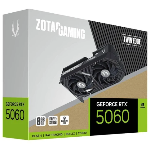 Видеокарта Zotac PCI-E 5.0 RTX 5060 TWIN EDGE NVIDIA GeForce RTX 5060 8Gb 128bit GDDR7 2497/28000 HDMIx1 DPx3 HDCP Ret фото 14