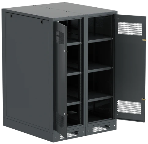 ITK LINEA B Шкаф (пустой) 1350х900мм дверь двуст. мет. чер. фото 1