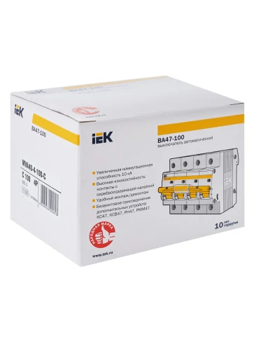 KARAT Авт. выкл. ВА47-100 4P C 100А 10кА IEK фото 7