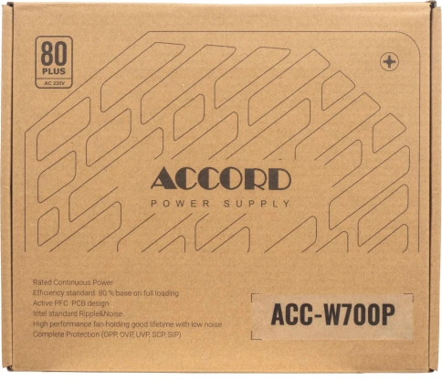 Блок питания Accord ATX 700W ACC-W700P 80 PLUS WHITE (20+4pin) 120mm fan 6xSATA RTL [ACC-W700P] фото 4