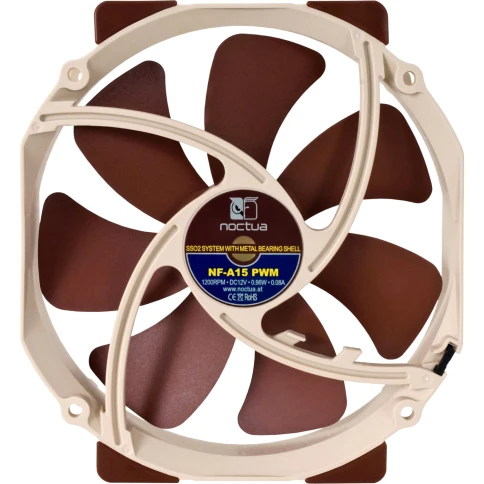 Кулер для корпуса/ Case Cooler Noctua NF-A15 PWM (140x150x25mm, 4-pin PWM, 67.98CFM, 19.2dBA, 1200RPM, Beige/Brown) фото 4