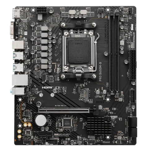 Материнская плата/ MB MSI AMD B650 sAM5, 2xDDR5(128GB), D-SUB/HDMI 2.1, 1xPCIe 4.0x16, 1xPCIe 3.0, 1xLAN (2.5GbE), 4xSATA 6Gb/s, 1xM.2, 4xUSB 3.2, 2xUSB 2.0, 2xPS/2, mATX фото 2