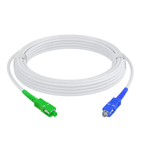 GCR PRO Патч-корд оптический 65.0m переходной SC/APC - SC/UPC Simplex одномодовый SM 9/125, LSZH, белый фото 2