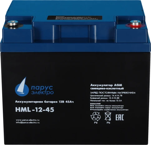 Battery Parus Electro, HML-12-45, 12V, 45Ah фото 3