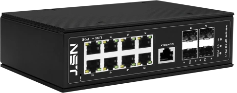 Промышленный управляемый (L2+) PoE коммутатор Fast Ethernet/ Промышленный управляемый L2 PoE коммутатор Fast Ethernet на 8 FE RJ45 PoE + 4 GE SFP порта. Порты: 8x10/100Base-T, 4x100/1000Base-X. Порты PoE: 1-2 - до 90W (IEEE 802.3af/at/bt),3-8 - до 30W (IE фото 2