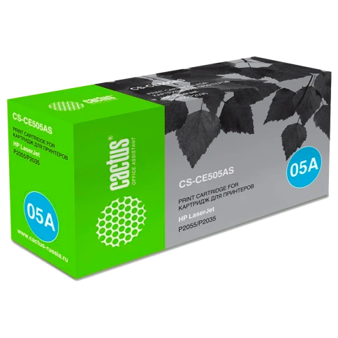 -/ Картридж лазерный Cactus CS-CE505AS CE505A черный (2300стр.) для HP LJ P2055/P2035 фото 1