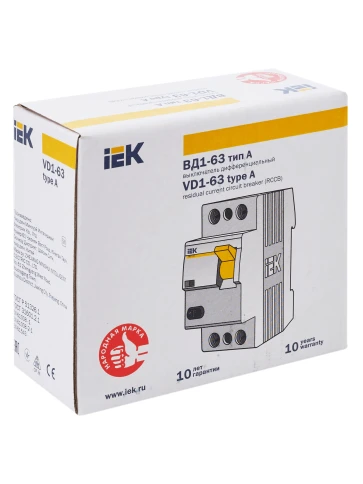 УЗО ВД1-63 2Р 25А 30мА тип А IEK фото 8