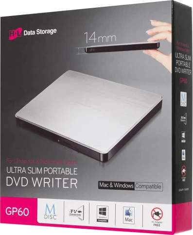 Оптический привод/ LG DVD-RW ext. Silver Slim Ret. USB2.0 (3.0 compatible) фото 7