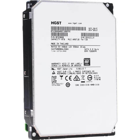 Жесткий диск/ RECERTIFIED HDD HGST SATA Server 8Tb Ultrastar 7200 6Gb/s 128MB 0F23668 1 year warranty (replacement HUS728T8TALE6L4, MG08ADA800E, MG10ADA800E, ST8000NM017B, WD8005FRYZ) RECERTIFIED фото 3