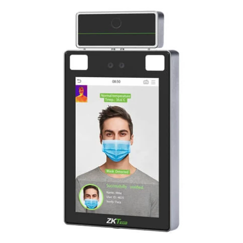 Терминал контроля доступа биометрический с измерением температуры тела ZK-ProFace X[TI] фото 1