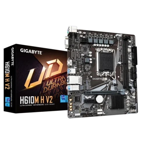 Материнская плата/ MB GIGABYTE INTEL H610 s1700, 2xDDR5(64GB), D-SUB/HDMI 2.1, 1xPCIe 4.0x16, 1xPCIe 3.0, 1xLAN, 4xSATA 6Gb/s, 1xM.2, 2xUSB 3.2, 4xUSB 2.0, 2xPS/2, mATX фото 2