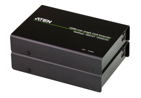 Удлинитель, HDMI, 100 метр., 2xHDMI+RJ45, F, без шнуров, 2xБ.П. 220> 5.3V, (по витой паредо 4kx2k 60HzHDTV 480p/720p/1080i/1080pподдержка HDCP порт RS232), 1x VE812T, 1x VE812R/ HDMI EXTENDER WITH DUAL DISPLAY W/EU ADP фото 2