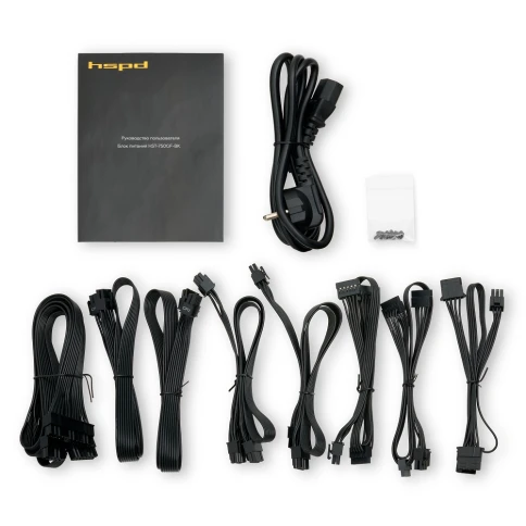 Блок питания/ Power Supply HSPD, 750W 80+ Gold (ATX, 2.52, Full modular, 1x24(20+4)pin 600mm, 2xCPU 8(4+4)pin 700mm, 2xPCIe*2 8(6+2)pin 600+150mm, 2xSATA*3 500+150+150mm, 1xMOLEX*3 500+150+150mm , Active, 120x120mm, 150x140x86mm, APFC, OVP, OPP, SCP, UVP, фото 5