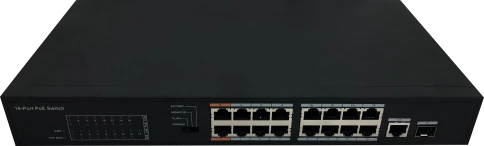 Неуправляемый коммутатор PoE сетевой индустриальный 16 портовый 16 PoE портов RJ45 -100Мб/с 1  Uplink (Combo SFP/RJ-45) -1Гб/с. Бюджет PoE - 135Вт.  Поддержка IEEE802.3af IEEE802.3at Hi-PoE режим дальней передачи - до 250м Питание AC 220В Рабочая температ фото 2