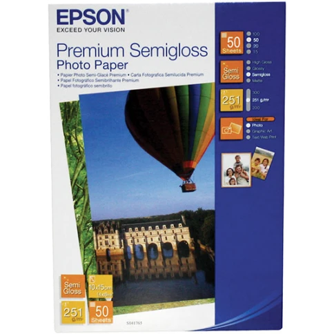 Бумага/ Epson Premium Semigloss Photo Paper (10x15) 50 sheets фото 1