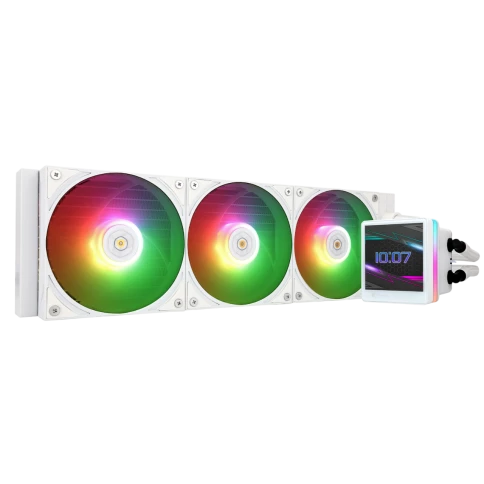 Водяное охлаждение для процессора/ Water Cooling System Thermalright Grand Vision 360 (360mm, LED, White, ARGB/ Fans: 3x120mm, 80.45CFM, 29.4dBA, 2150RPM/ Pump height 72.5mm, 6400RPM, Rad thickness 27mm/ S: 1700, 1200, 1851, 115X, 2011, 2066, AM5, AM4) фото 1