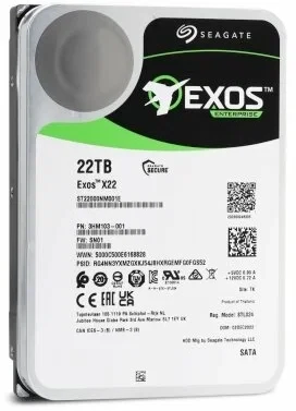 Жесткий диск/ HDD Seagate SATA3 22Tb Exos X22 7200 512Mb  1 year warranty (replacement WD221KRYZ) фото 2