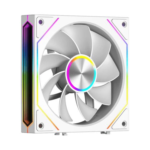 Кулер для корпуса/ Case Cooler PCCooler F3 X120R ARGB WH Reverse (120x120x25mm, 4-pin PWM, ARGB, 54CFM, 28.4dBA, 1800RPM, White) фото 1