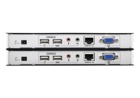 Удлинитель консоли (клав./мышь USB+мон.+аудио+RS232) на 200м/ USB VGA/Audio Cat 5 KVM Extender фото 4
