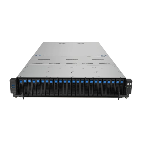 Серверная платформа/ ASUS RS720-E11-RS24U 2U, 2x LGA4677, Intel C741, 32x 5600/4800 MHz (1DPC)/4400(2DPC), 24x 2.5" hs NVMe, 2x M.2, 4x PCIe 5.0, 1 dual-slot GPU, 1x OCP 3.0, 2x 10Gbe RJ45(Intel X710-AT2), 1+1 2600W PWS фото 2