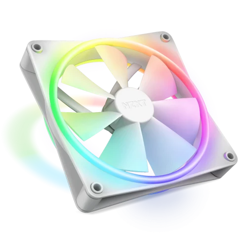 Кулер для корпуса ПК/ Case Cooler NZXT F140 RGB Duo (140x140x25mm, 4-pin PWM, RGB, 84.75CFM, 36dBA, 1800RPM, White) фото 2