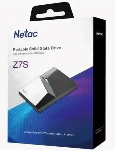 Накопитель SSD Netac USB-C 2000Gb NT01Z7S-002T-32BK Z7S 2.5" черный фото 6