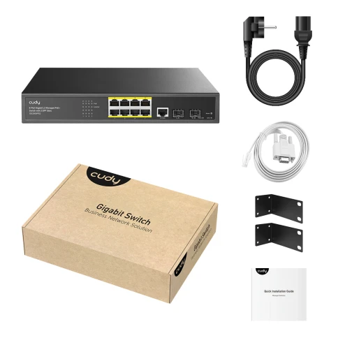 Коммутатор/ 8-Port Layer 2 Managed Gigabit PoE+ Switch with 2 Gigabit SFP Slots, 120W фото 3