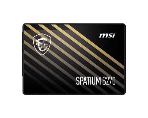 MSI SSD SPATIUM S270, 960GB, 2.5" 7mm, SATA3, 3D TLC, R/W 500/450, IOPs 55 000/80 000, TBW 500, DWPD 0.28 (5 лет) фото 1