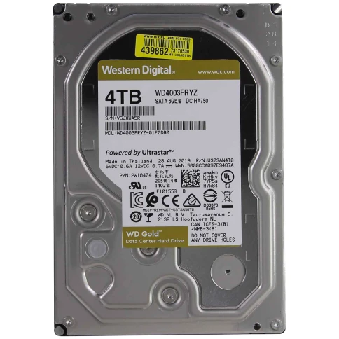 Жесткий диск/ HDD WD SATA3 4Tb Gold 7200 256mb  1 year warranty фото 2