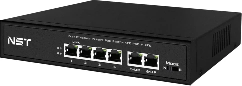 Passive PoE коммутатор Fast Ethernet/ Passive PoE коммутатор Fast Ethernet на 6 портов. Порты: 4 х FE (10/100 Base-T, 52V 4,5(+) 7,8(–)) совместимы с PoE (IEEE 802.3af/at), 2 x FE (10/100 Base-T) Uplink. Совместим со стандартами PoE IEEE 802.3af/at. Мощно фото 3