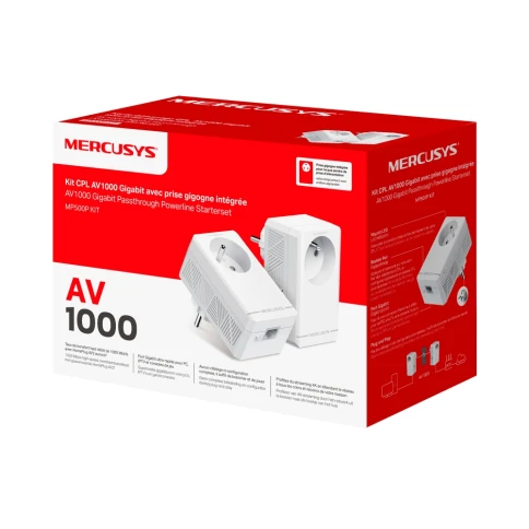 AV1000 Комплект гигабитных адаптеров Powerline с розеткой/ AV1000 Gigabit Passthrough Powerline Starter Kit фото 4