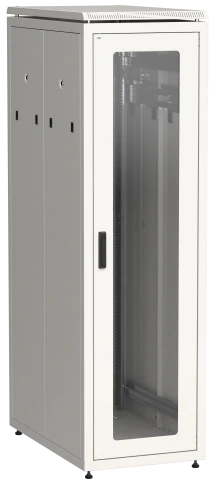 ITK Шкаф сетевой 19" LINEA N 42U 600х1000 мм стеклянная передняя дверь, задняя перфорированная серый фото 2