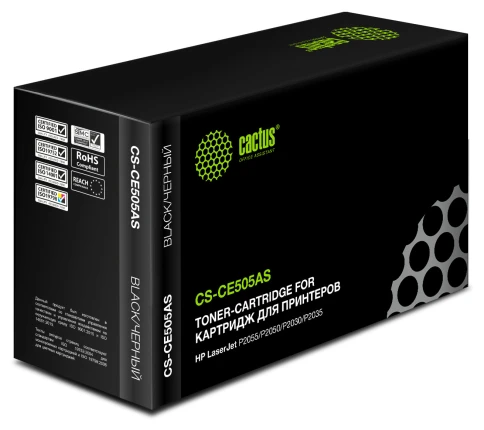 -/ Картридж лазерный Cactus CS-CE505AS CE505A черный (2300стр.) для HP LJ P2055/P2035 фото 2