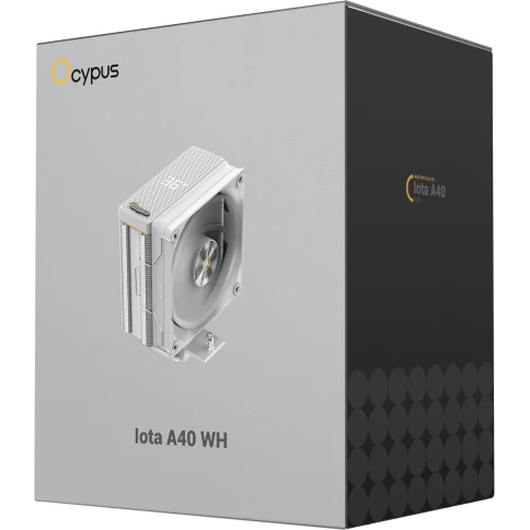 Кулер для процессора/ CPU Cooler Ocypus Iota A40 WH (220W, 4-pin PWM, LED temp., 156.7mm, Al/Cu, 4x6mm, 1x120mm, 77CFM, 29dBA, 2000RPM, S: 1851/1700/1200/115X, AM5/AM4, white) фото 8