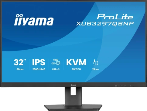 Монитор Iiyama 32" ProLite XUB3297QSNP-B1 черный IPS LED 1ms 16:9 HDMI M/M матовая HAS Piv 1000:1 350cd 178гр/178гр 2560x1440 100Hz DP QHD USB 9.5кг фото 7