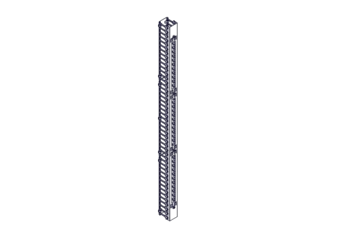 Systeme Electric vertical cable manager, Excelente series, plastic fingers, with cover, for 48U cabinets 750mm and 800mm wide фото 1