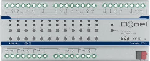 Donel KNX 24-канальный многофункциональный актуатор, 10A Установка на DIN-рейку, Номинальное напряжение 230/400 В переменного тока, 50–60 Гц, внутреннее использование магнитного реле 10 А, привод переключателя/жалюзи/фанкойла, Cерия DKNX фото 1