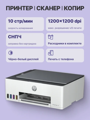 Струйное МФУ/ HP SMART TANK 580 фото 3