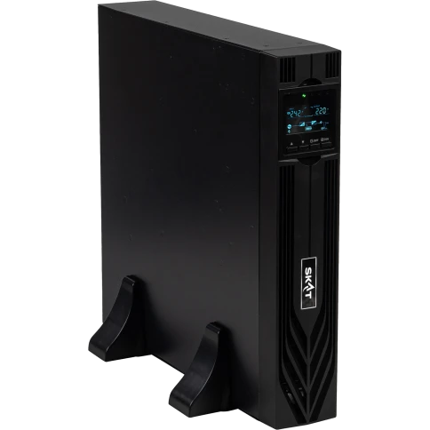 8769 Источник бесперебойного питания SKAT-UPS 2000-RACK-ON-4X9-E P3 2000ВА/2000 Вт, 2U, On-Line, синус, встр. АКБ 48В (4x9Ач), 8хC13, USB, RS232, RS485, параллельный порт, слот для карт (SNMP, реле), EPO, ШхГхВ 440х455х88, масса 22.7 кг фото 1