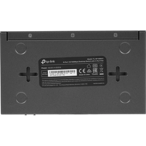 Коммутатор/ 8-port 10/100 Mbps unmanaged switch with 4 PoE ports, metal case, desktop installation, PoE budget-41w. фото 5