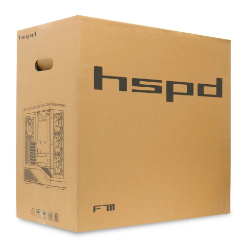 Корпус без блока питания/ Case HSPD F711, Panoramic Full Tower, Black, TG, 0.7 SPCC, 4x120mm ARGB (FN027) ATX, mATX, mITX 190/420/280mm 2x2.5", 2x3.5", 7xPCI 1xUSB-A 3.0, 1xUSB-C 445x235x475mm фото 12