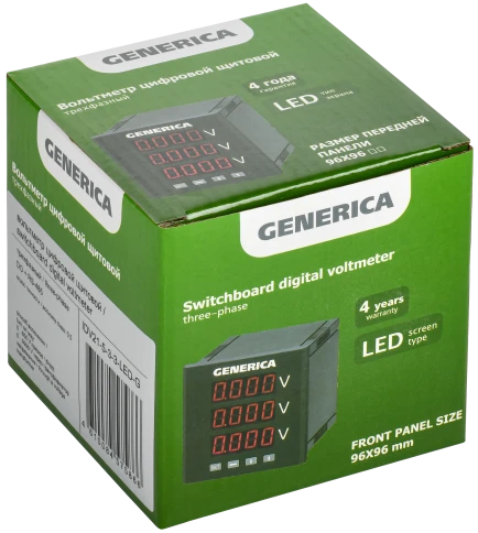 Вольтметр цифр. щит. 3-ф. DO RS-485 96х96 LED GENERICA фото 2