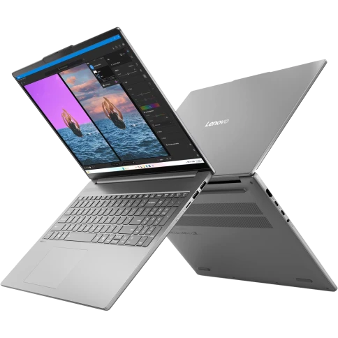 Ноутбук/ Lenovo IdeaPad Slim 5 16AHP10 16"(2880x1800 OLED)/AMD Ryzen 7 8845HS(3.8Ghz)/16384Mb/512PCISSDGb/noDVD/Int:AMD Radeon 780M/Cam/BT/WiFi/80WHr/war 1y/1.76kg/luna grey/noOS + 100W, RU kbd фото 1