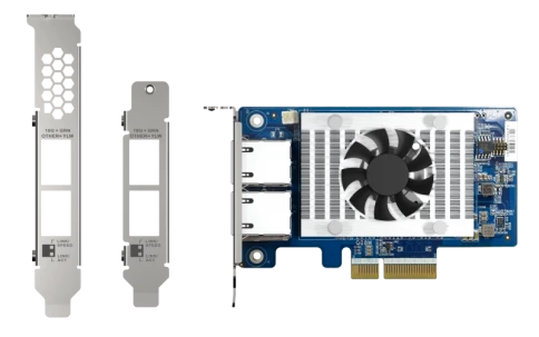 Сетевая карта/ QNAP QXG-10G2T-X710 LAN Expansion Card, PCIe Gen3 x4, Two 10GbE (10G / 5G / 2.5G / 1G / 100M)) Ports with SR-IOV and iSCSI, Block-based, Supports Multiple Virtual Disk Modes фото 2