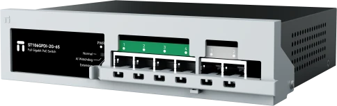 Коммутатор/ Неуправляемый PoE коммутатор Gigabit Ethernet, 4 PoE+ порта 1000 Мбит/с, 2 порта 1000 Мбит/с RJ45 Uplink, БП 65Вт фото 4